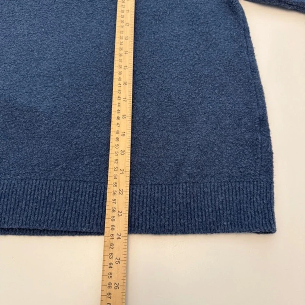 Banana Republic Quarter-Zip Blue‎ Cotton Wool Blend Knit Sweater Mens XL
